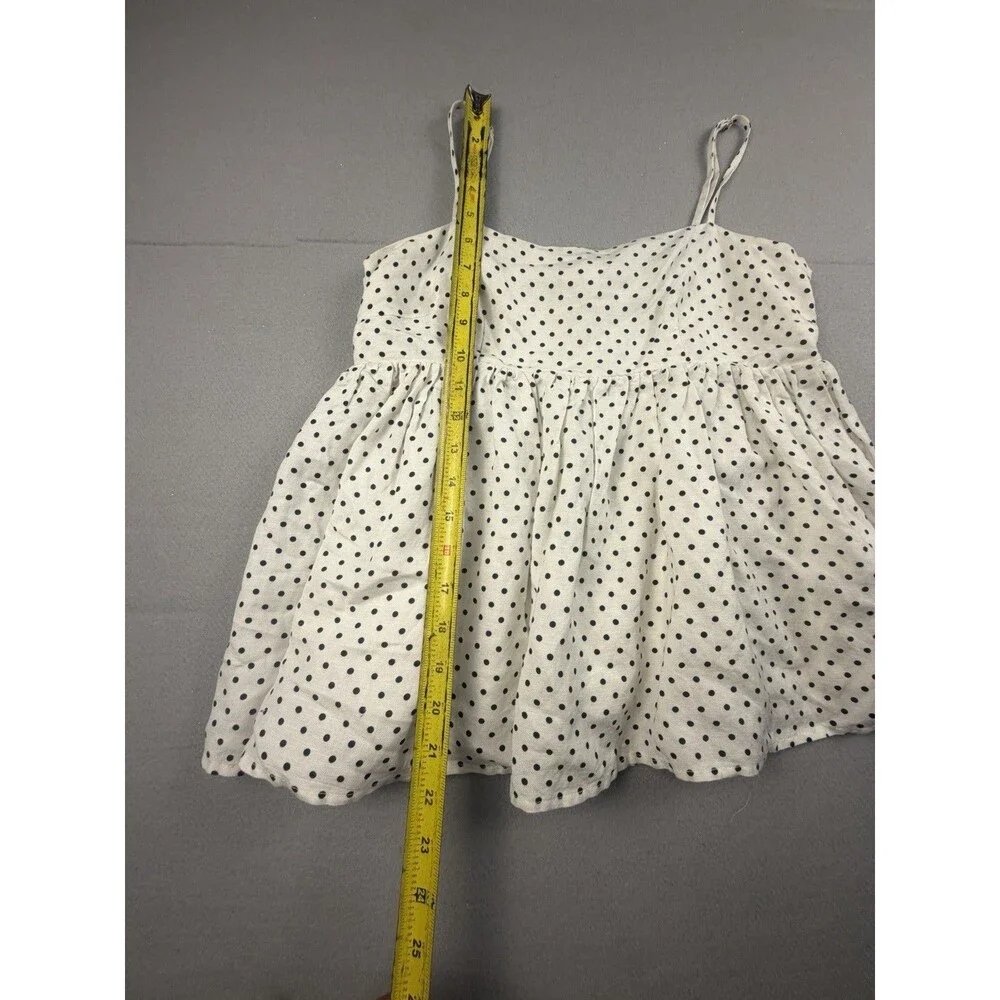 kate spade new york Polka Dot Smocked Square Neck Cami TankWomen's S Linen Rayon